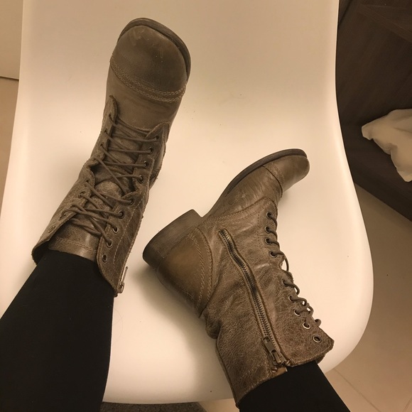 Grey combat boots - Picture 6 of 10